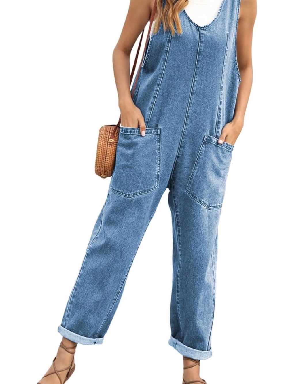 NWOT Amazon Dark Blue Denim Jumpsuit/Baggy Overalls